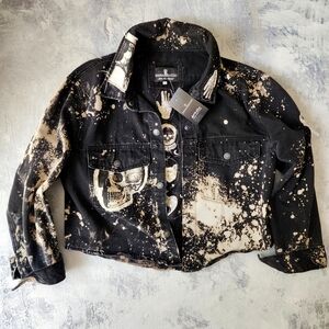 Avangard Designer Upcycled Clothing Jacket  Artisan Distressed Magnolia Style